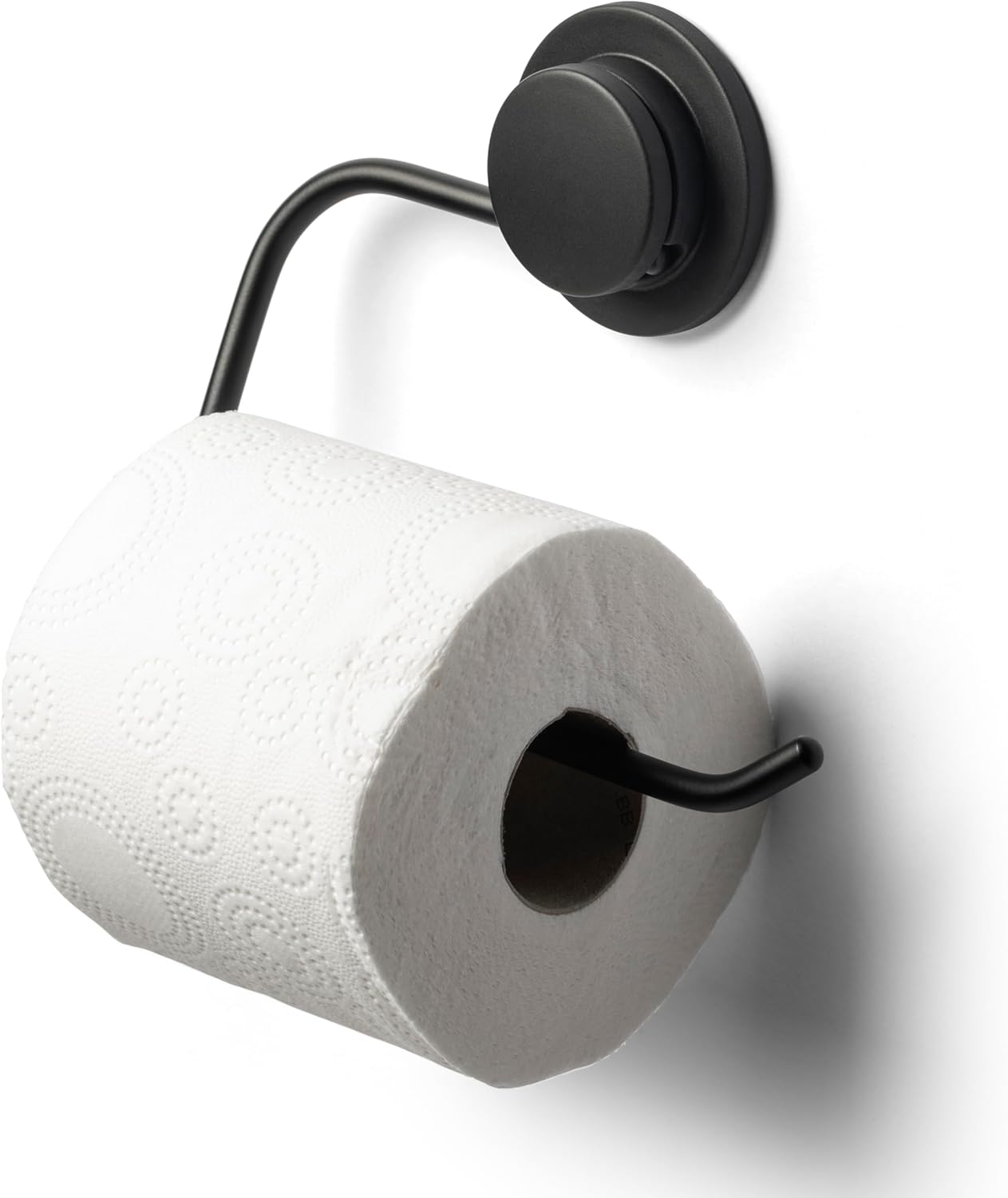 Detalle de Croydex Stick 'n' Lock Black Toilet Roll Holder