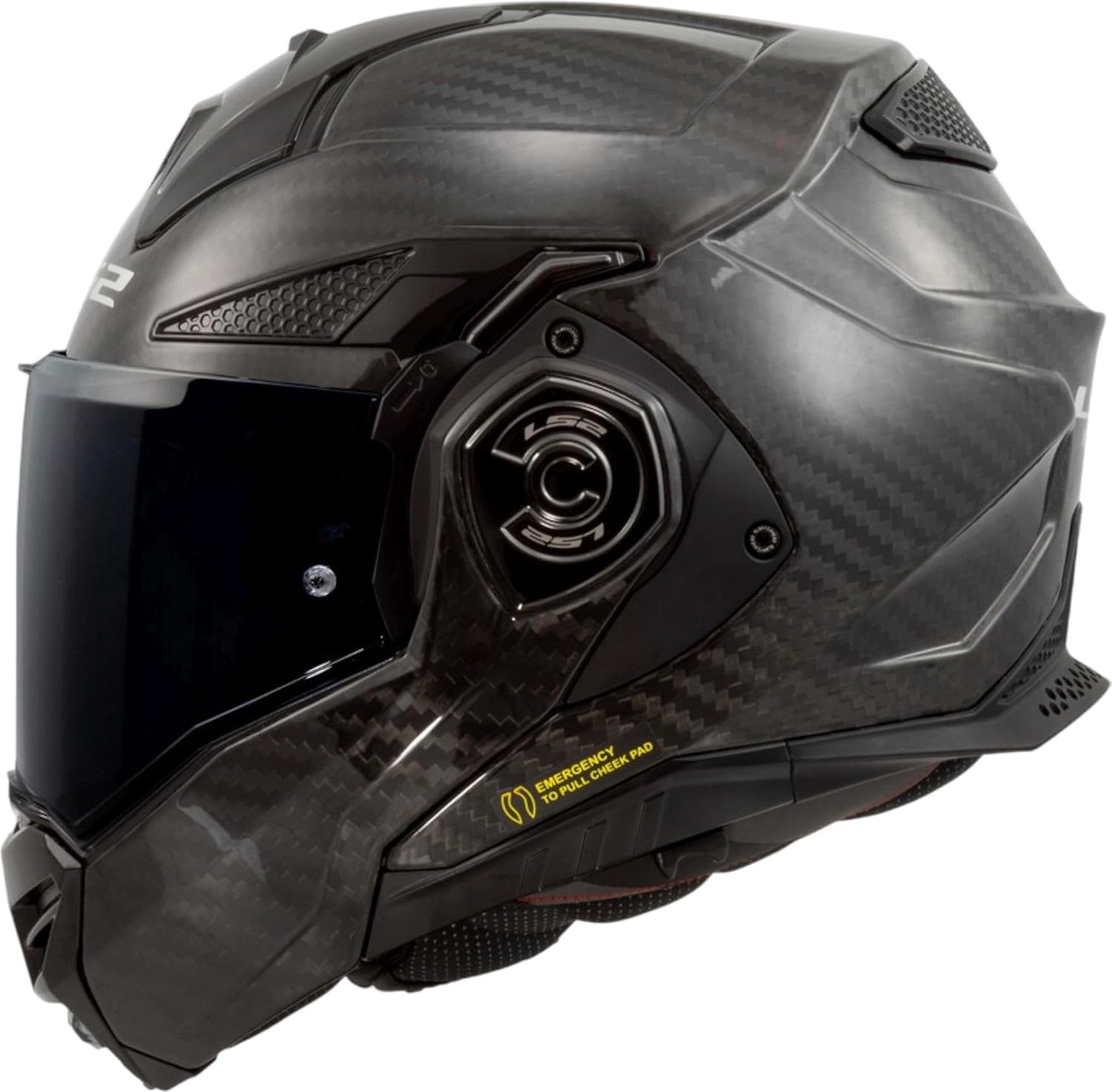 Detalle 2 de LS2 ADVANT X CARBON Modulare – casco moto in fibra di carbonio gloss carbon, taglia M