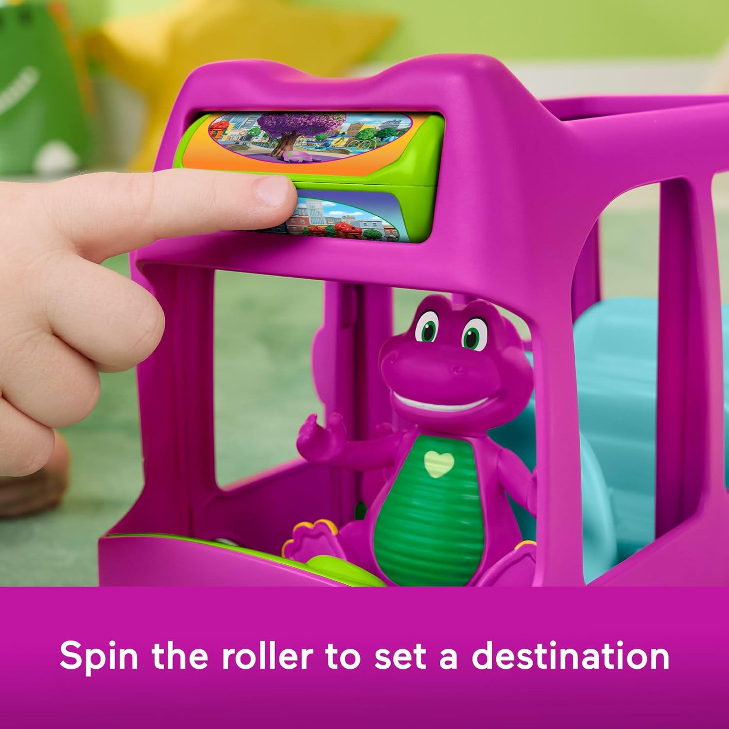 Thumbnail 2 de Fisher-Price Véhicule à Pousser Bus Aventure Le Monde de Barney avec Figurine Barney (HYG95)