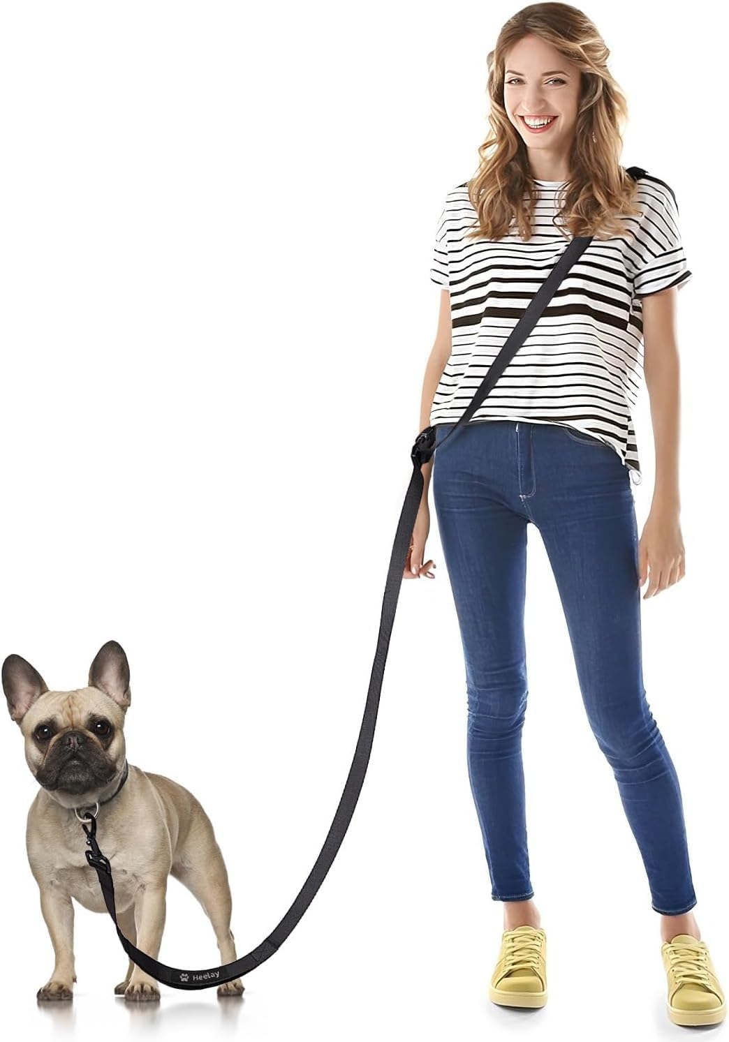Detalle de Hands Free Dog Lead 2.5M – Adjustable Crossbody Leash with Padded Handle