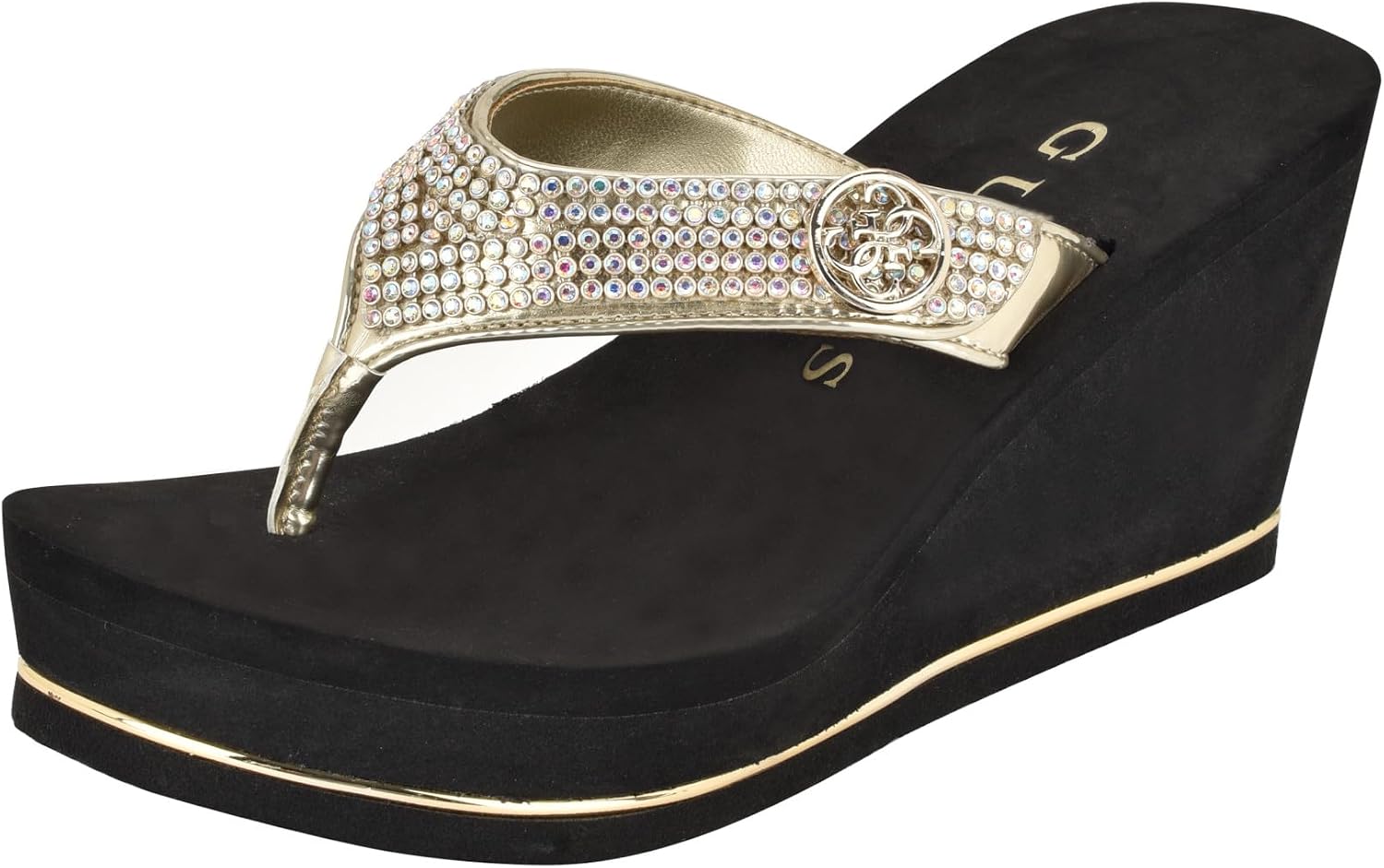 Detalle de GUESS Gwsarraly4 TonguesFemme : Sandales à plateforme avec strass