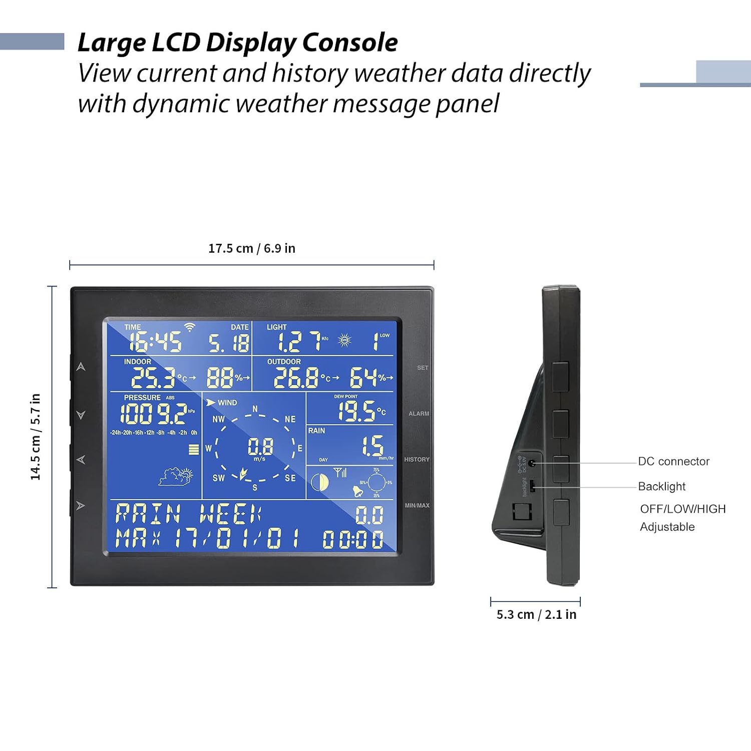 Detalle de ECOWITT WS2320BU Wi-Fi Weather Station with 7-in-1 Solar Sensor