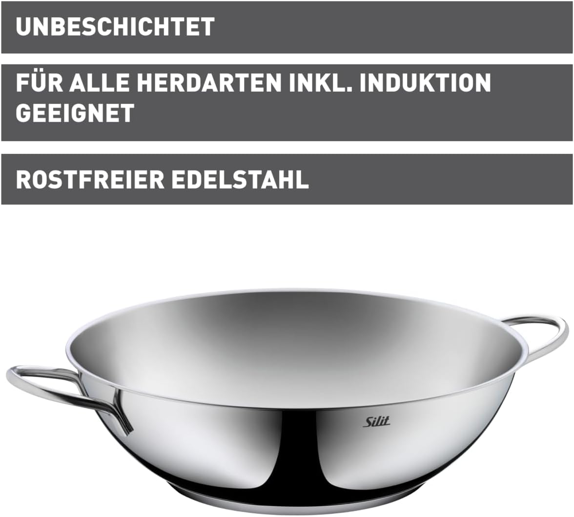 Thumbnail 1 de Silit Wok 32 cm – Induktionswokpfanne aus Edelstahl, für alle Herdarten
