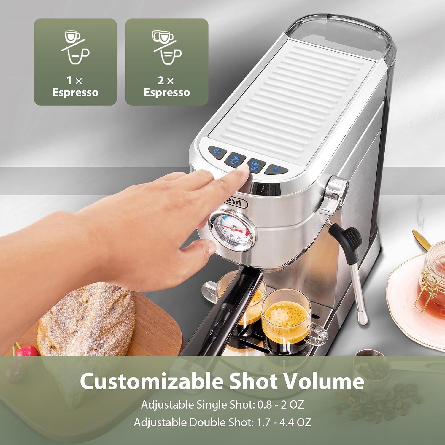Thumbnail 5 de Gevi 20-Bar Espresso Maker