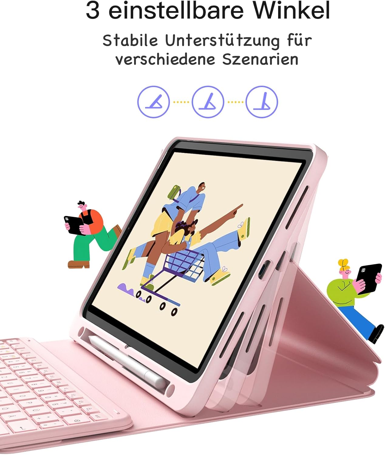 Thumbnail 3 de Inateck iPad 10. Generation Hülle mit Tastatur – kompatibel mit iPad 11. Gen bis Pro 11, inklusive Touchpad