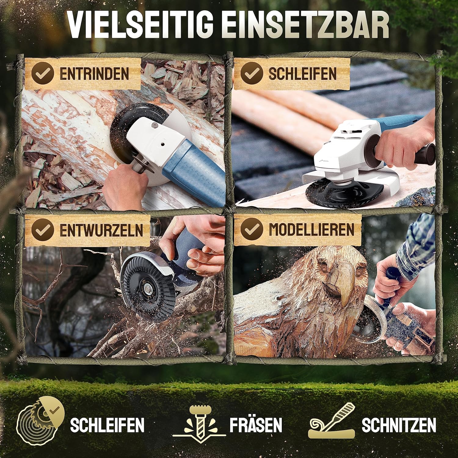 Detalle 2 de Adlerfokus Holz Schleifscheibe 125mm für Winkelschleifer