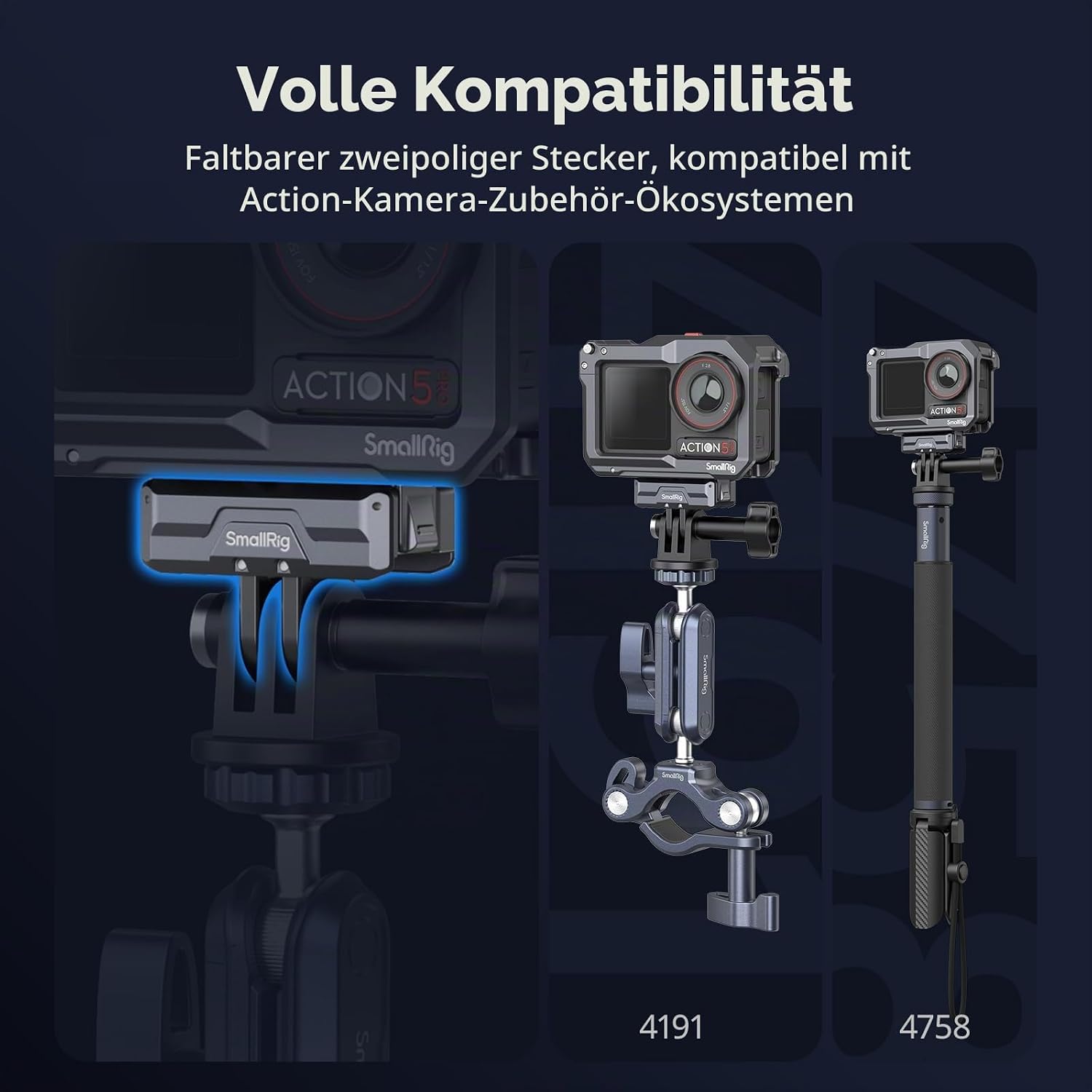 Thumbnail 5 de SMALLRIG 3662B Magnetische Adapterhalterung für Osmo Action 5