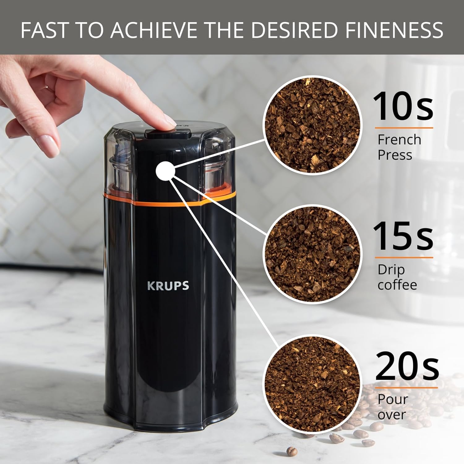 Thumbnail 3 de KRUPS Silent Vortex Coffee Grinder GX3328G0