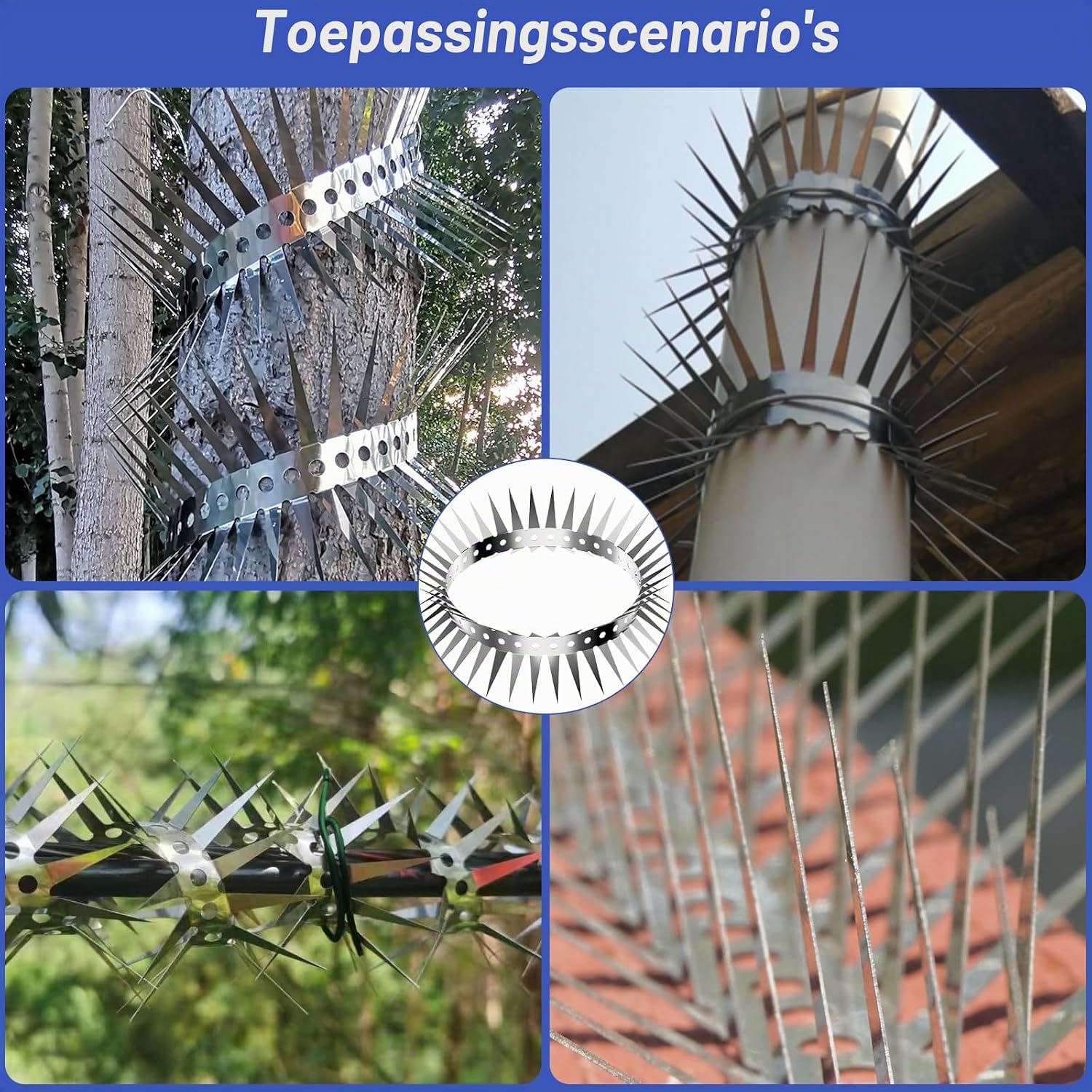 Thumbnail 6 de KERCAMKEL marterwering voor regenpijp, 300 cm roestvrij staal met punten