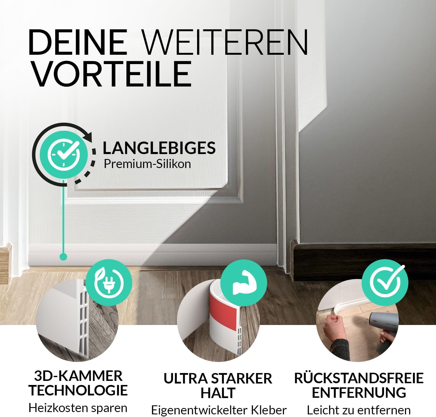 Thumbnail 5 de Vellure Türdichtung selbstklebend 1 Stück 🚪
