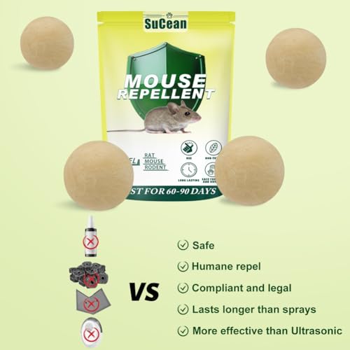 Detalle de SuCean Mouse Repellent with Peppermint Oil – Rodent Deterrent for Indoor & Outdoor Use