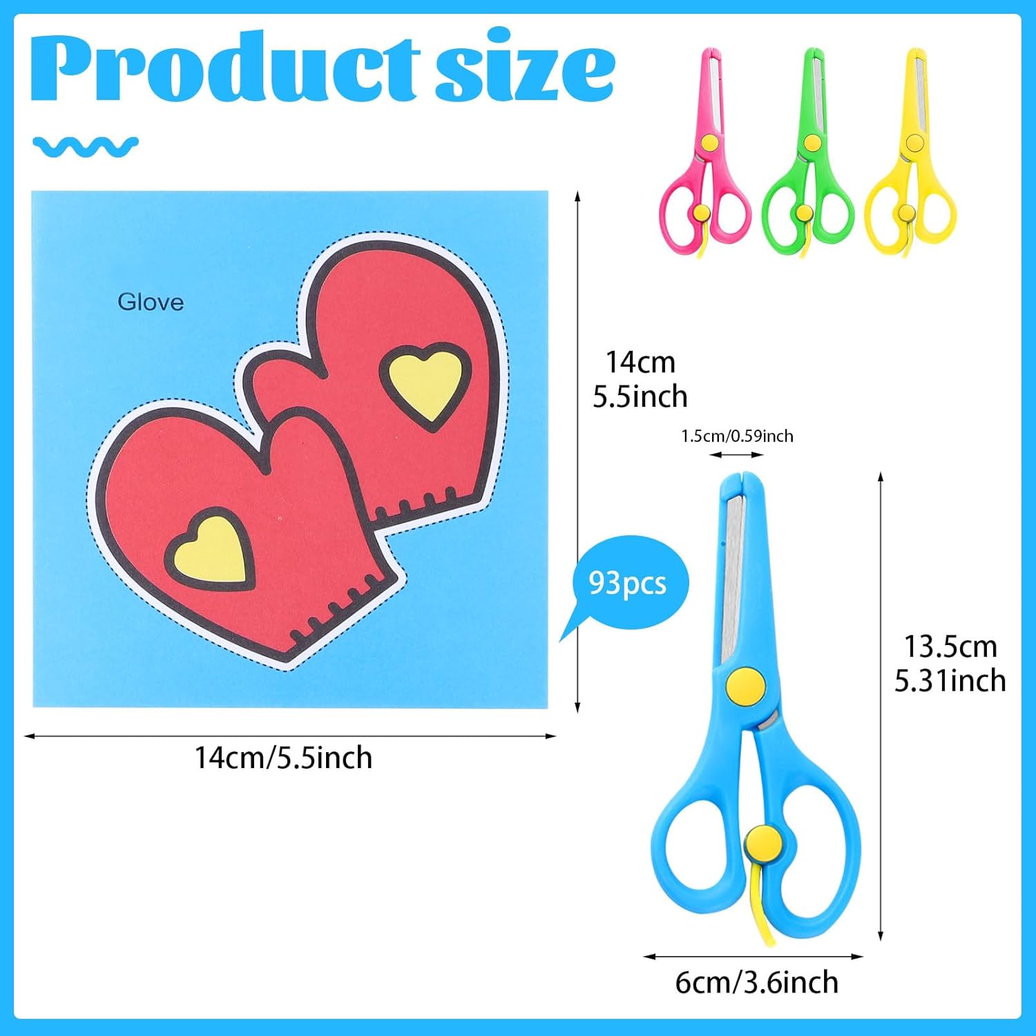 Thumbnail 1 de 4 Pcs Kids Scissors 93 Paper-Cuts, Safety Edge ✂️