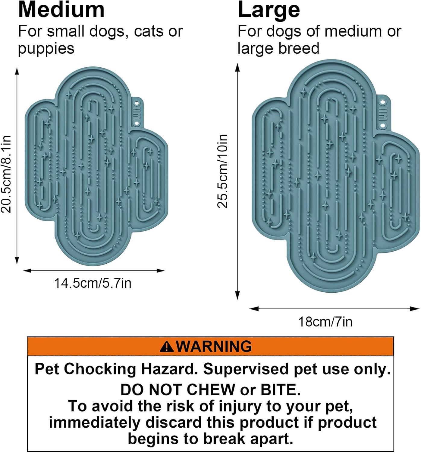 Detalle de OHMO Schleckmatte für Hund & Katze (2-teilig) im Cactus-Design aus lebensmittelechtem Silikon