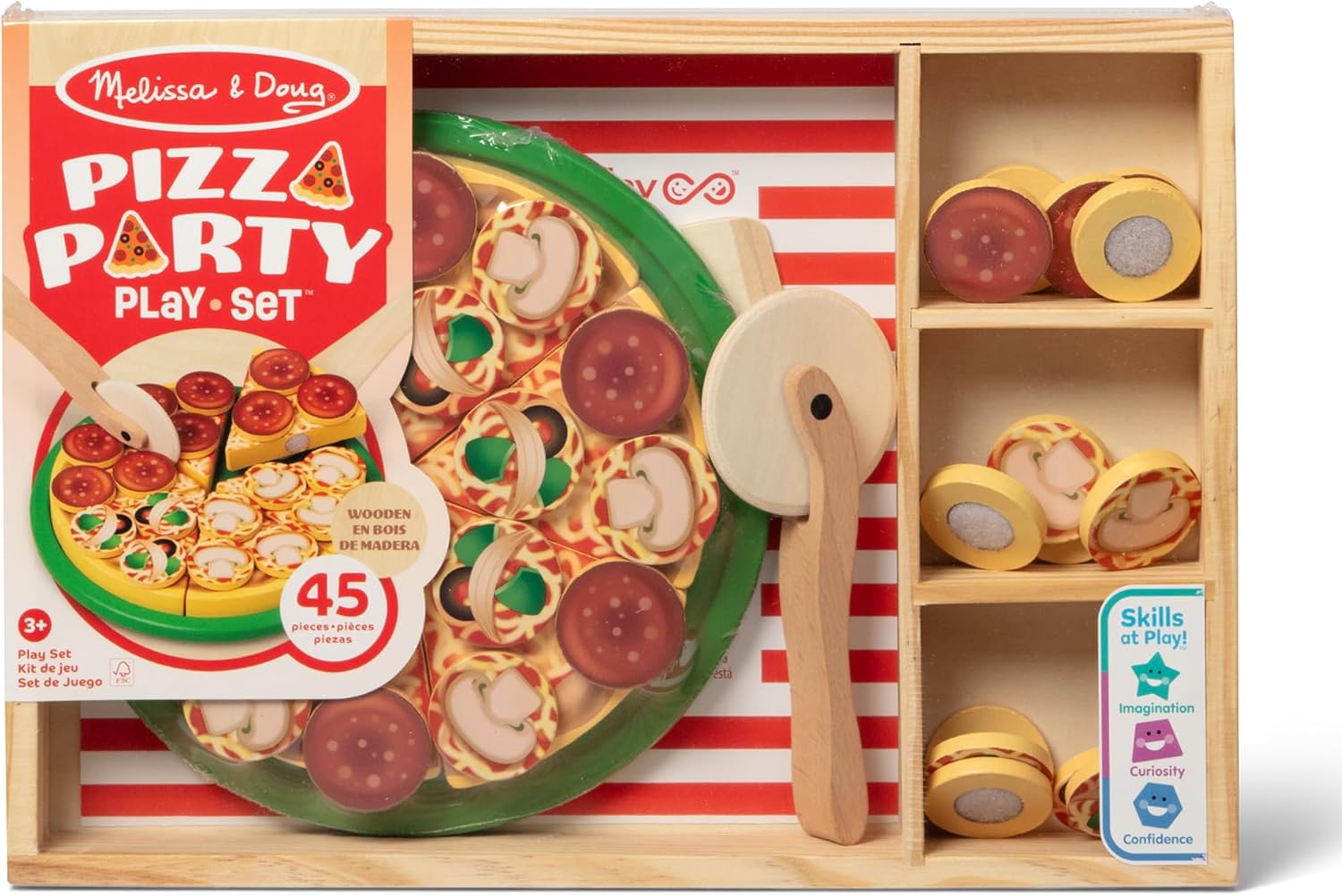 Detalle de Melissa & Doug Wooden Pizza playset for kids 🍽