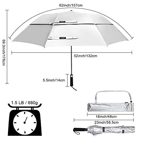 Detalle de G4Free Grand parapluie portable 157,5 cm 🌤