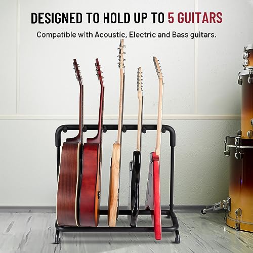 Detalle 2 de CAHAYA CY0345 Guitar Stand: Foldable 5-Guitar Display Rack