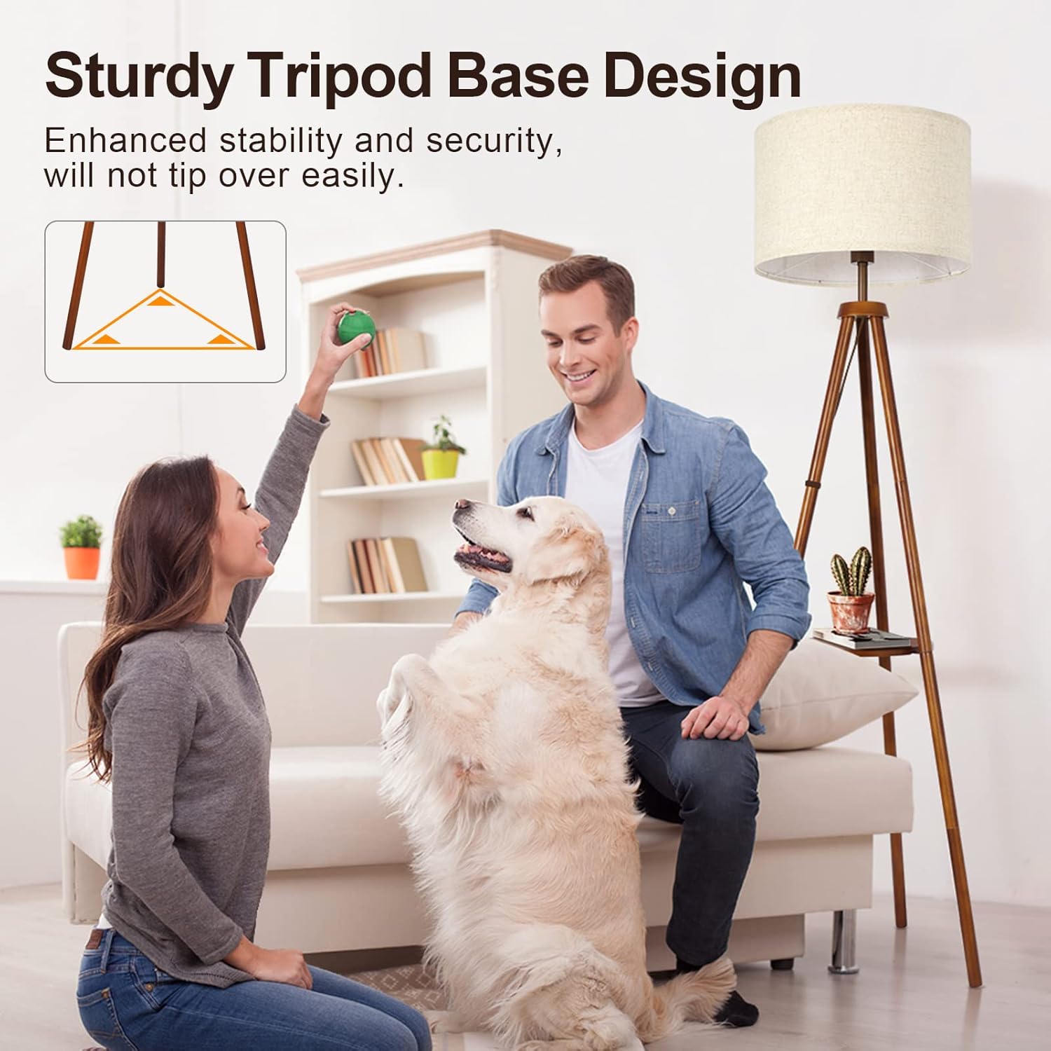Thumbnail 5 de OUTON Solid Wooden Tripod Floor Lamp 810 lm