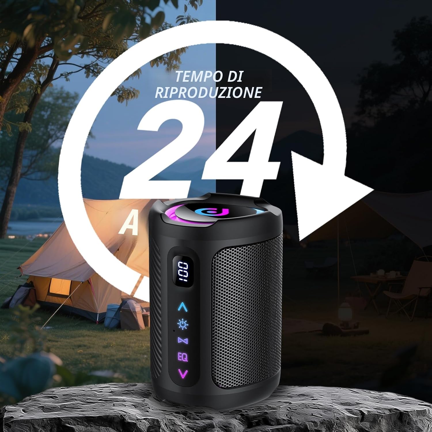Thumbnail 3 de aowoka Cassa Bluetooth Portatile con LED