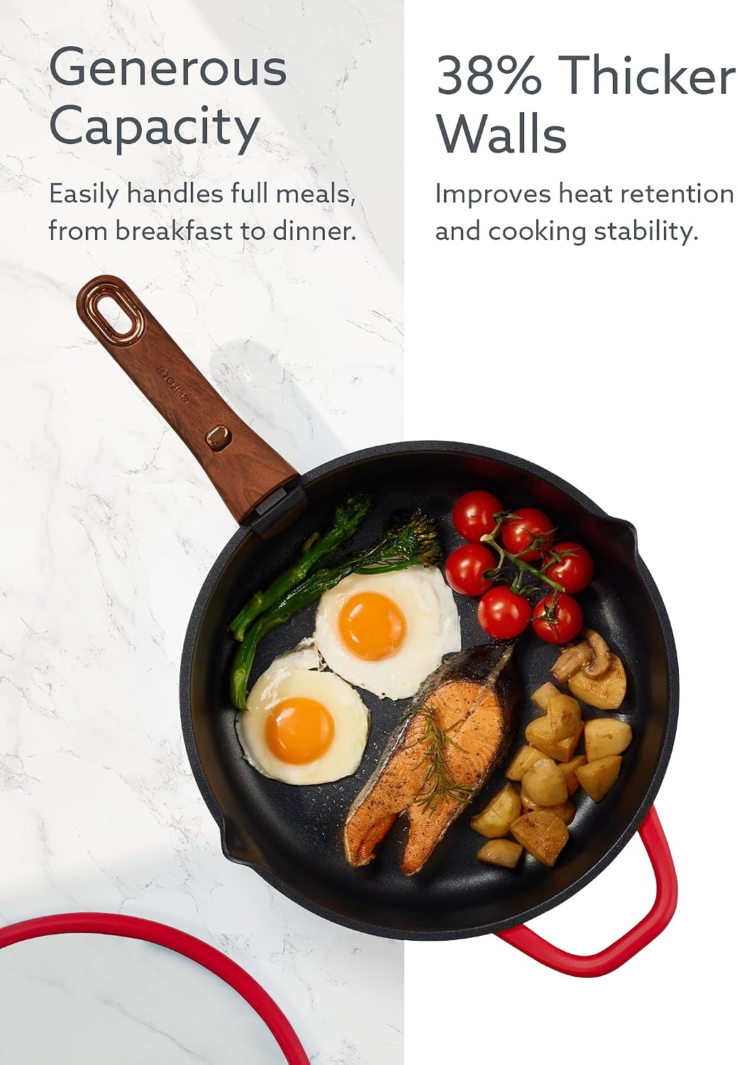 Detalle 2 de CAROTE 20Pcs Titanium Cookware Set with Detachable Handle – Nonstick, Induction Ready