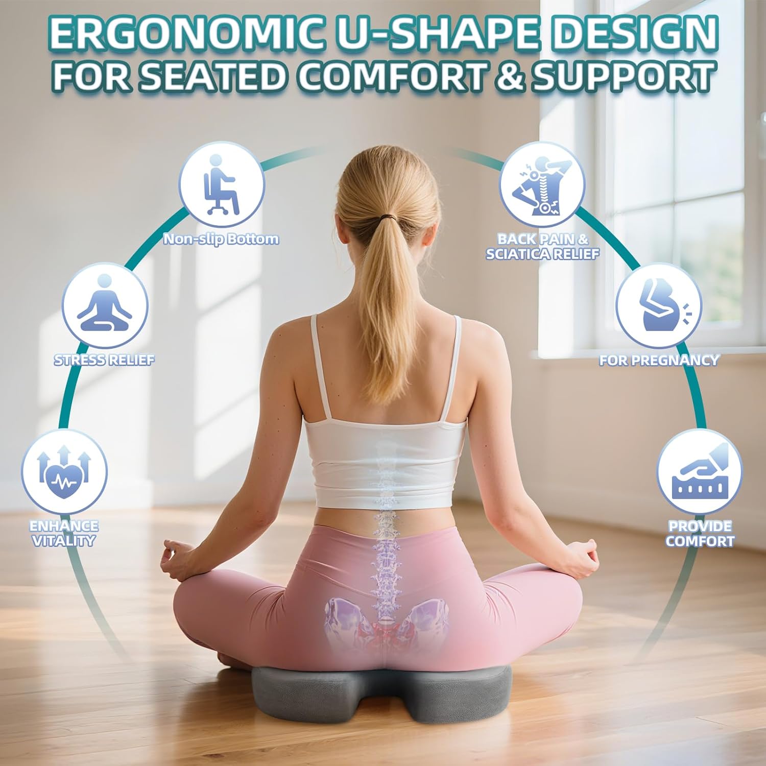 Thumbnail 3 de Ecosafeter memory foam seat cushion U-shape