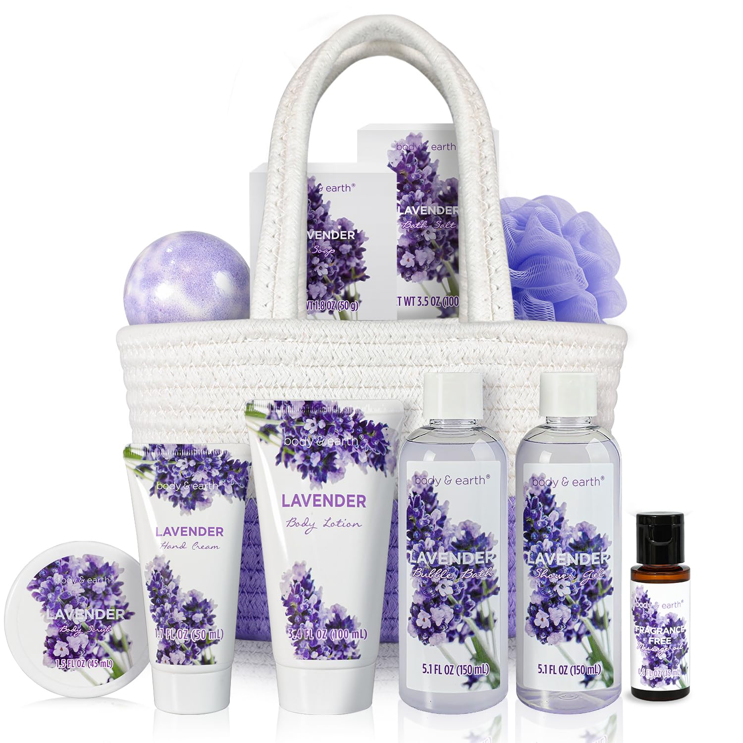 Detalle de BODY & EARTH Spa Gift Basket 11pcs Lavender