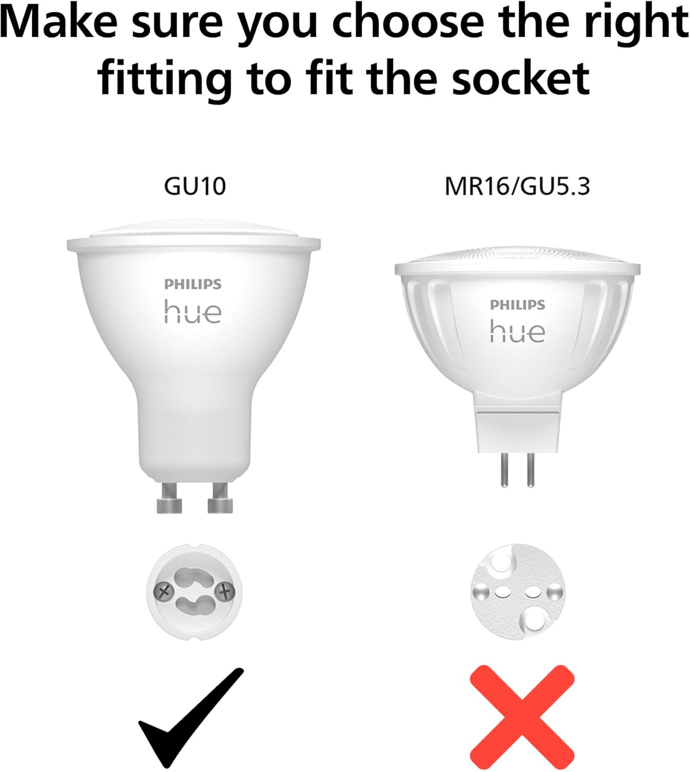 Detalle de Philips Hue GU10 – Smart LED Spotlight (3-Pack) White Ambiance