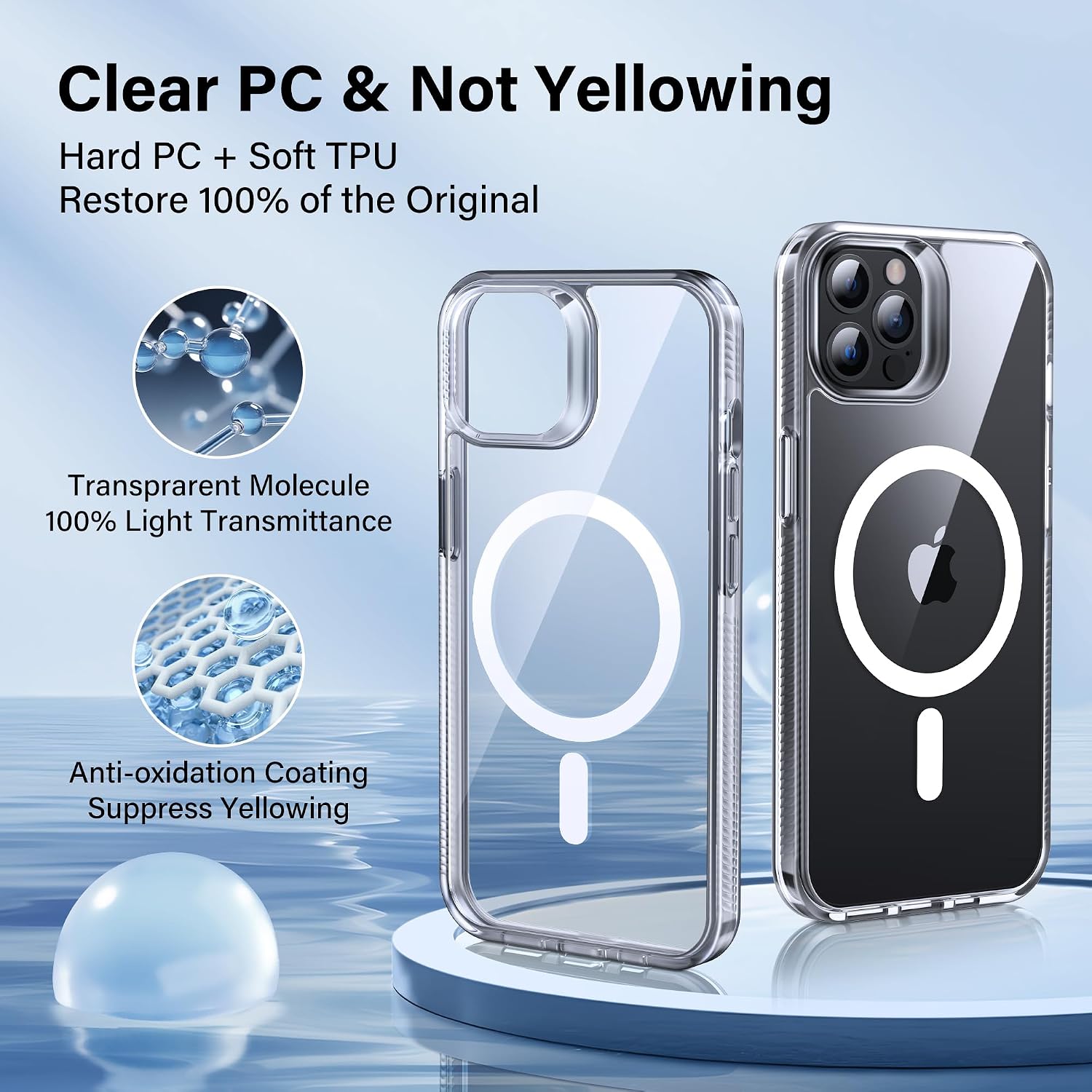 Thumbnail 2 de Supdeal Magnetic Case for iPhone 12/12 Pro (6.1in) – Clear, MagSafe Compatible