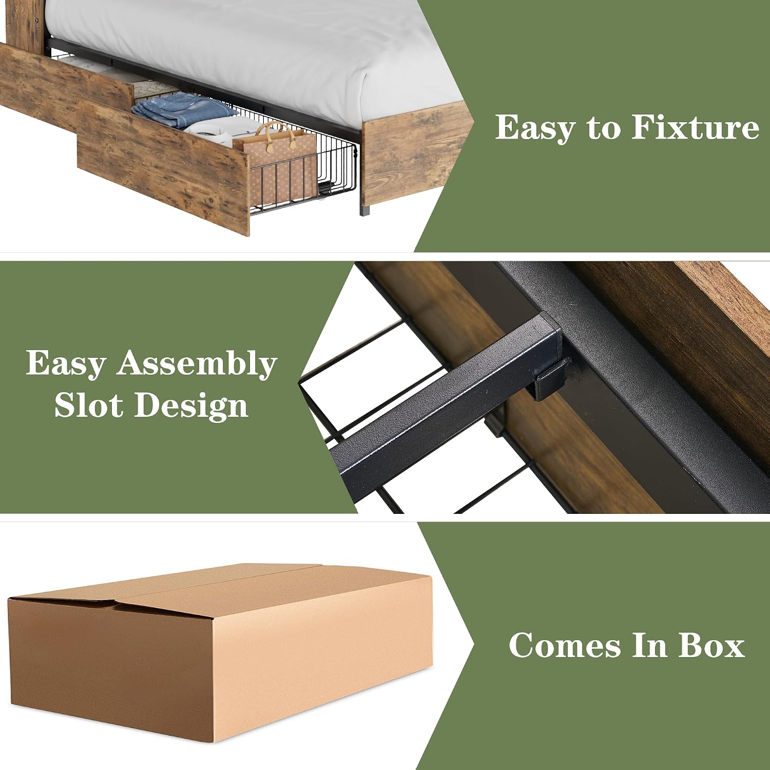 Thumbnail 6 de VECELO Queen Bed Frame with 50-Inch Headboard