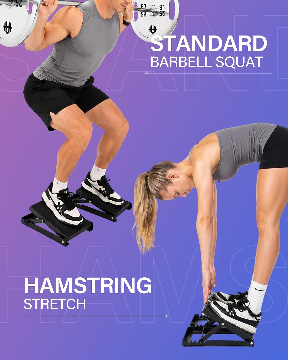 Detalle 2 de HVO SW02 Squat Wedge Slant Board, Adjustable Steel Calf Stretcher