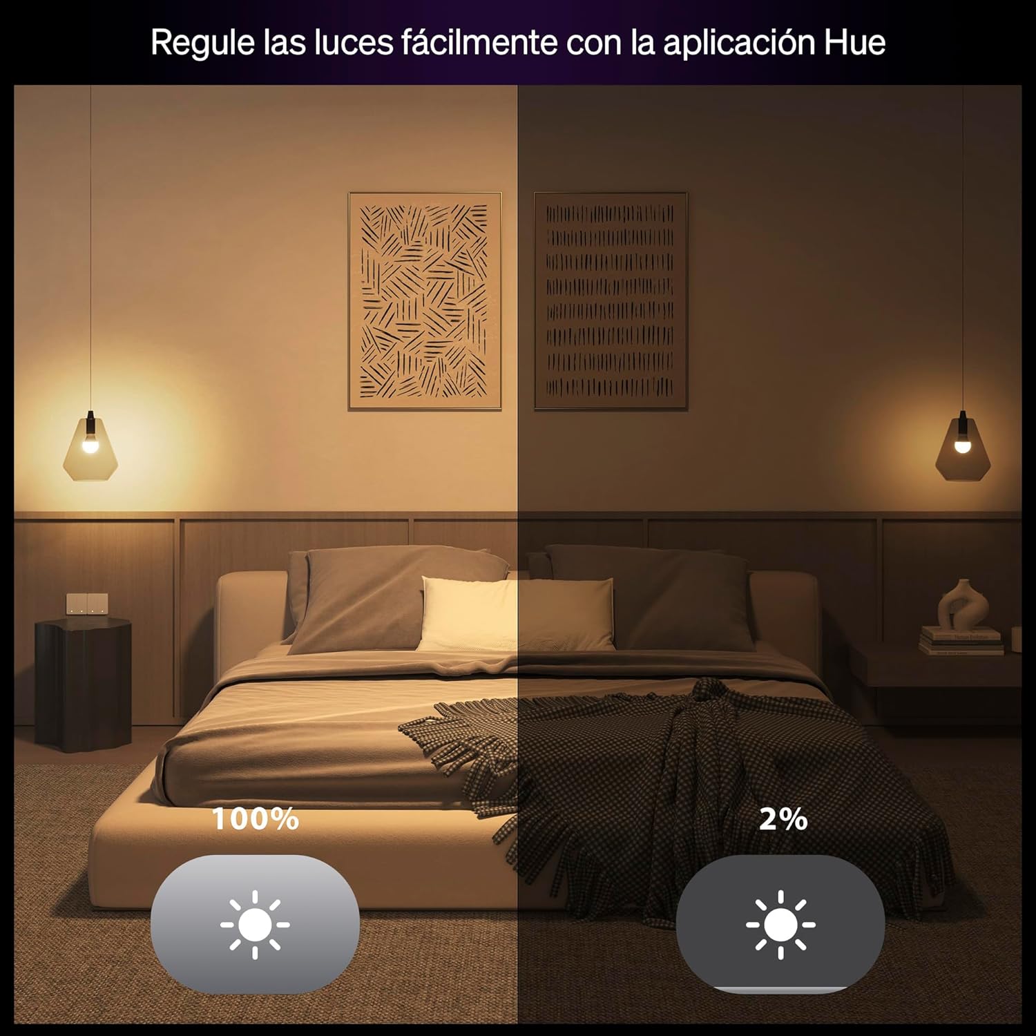 Thumbnail 3 de Philips Hue Essential - Bombilla Led Inteligente A60 Smart (4), luz blanca y colores, luminaria led E27 Base, 8 W, 2200 K-6500 K, 806 lm, regulable, compatible con Alexa, Google Assistant y Apple Home