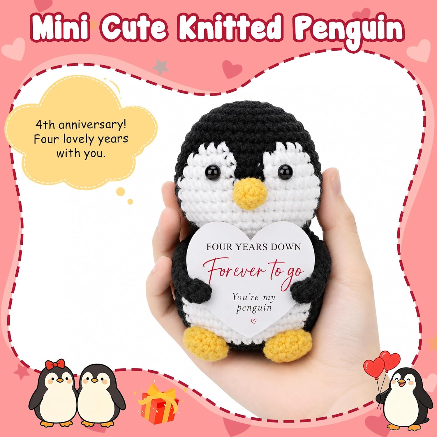 Detalle de Aisvrem Anniversary Penguin Keepsake, 4-Year