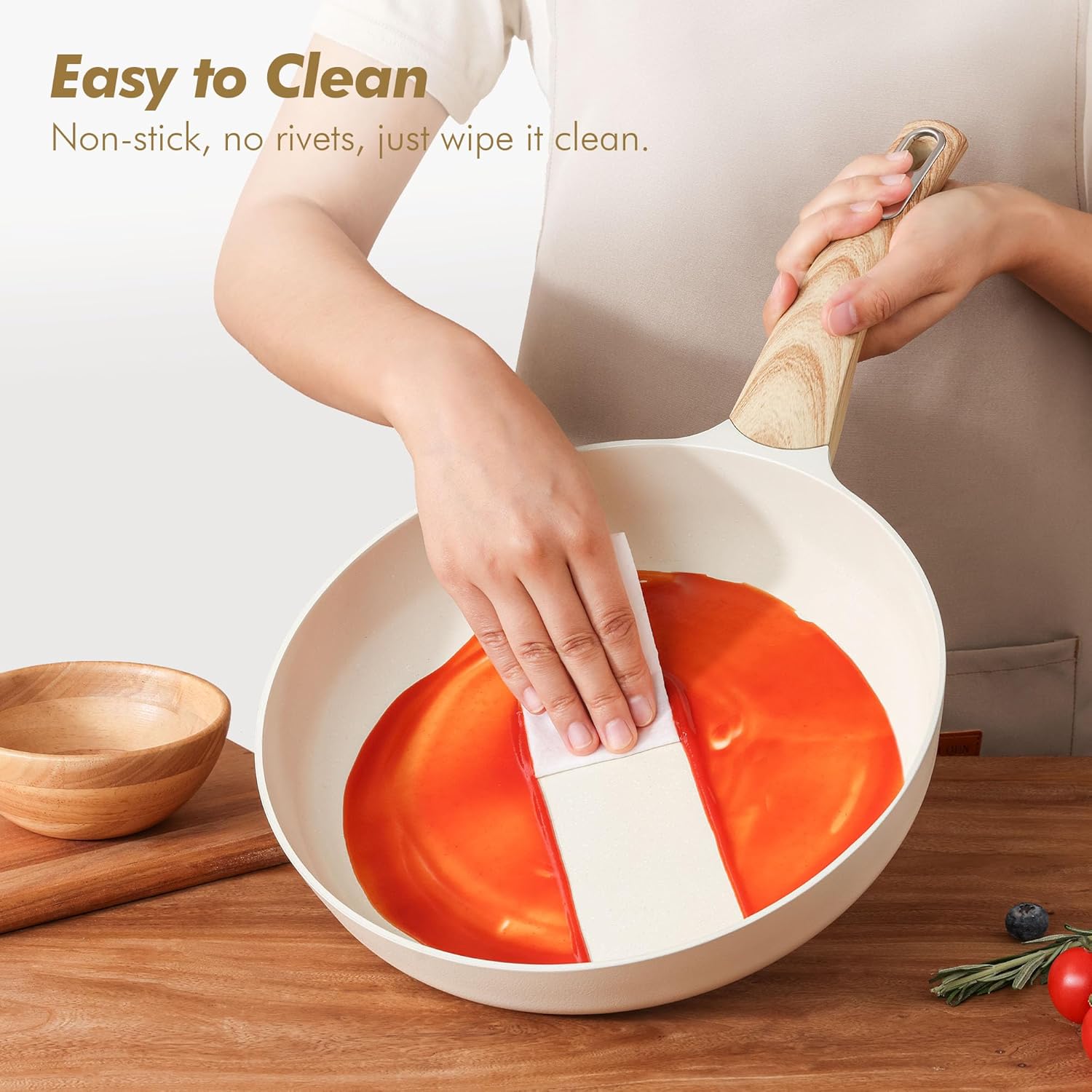 Detalle de SENSARTE Ceramic Cookware 14-Piece Set: Healthy Nonstick, Induction Ready