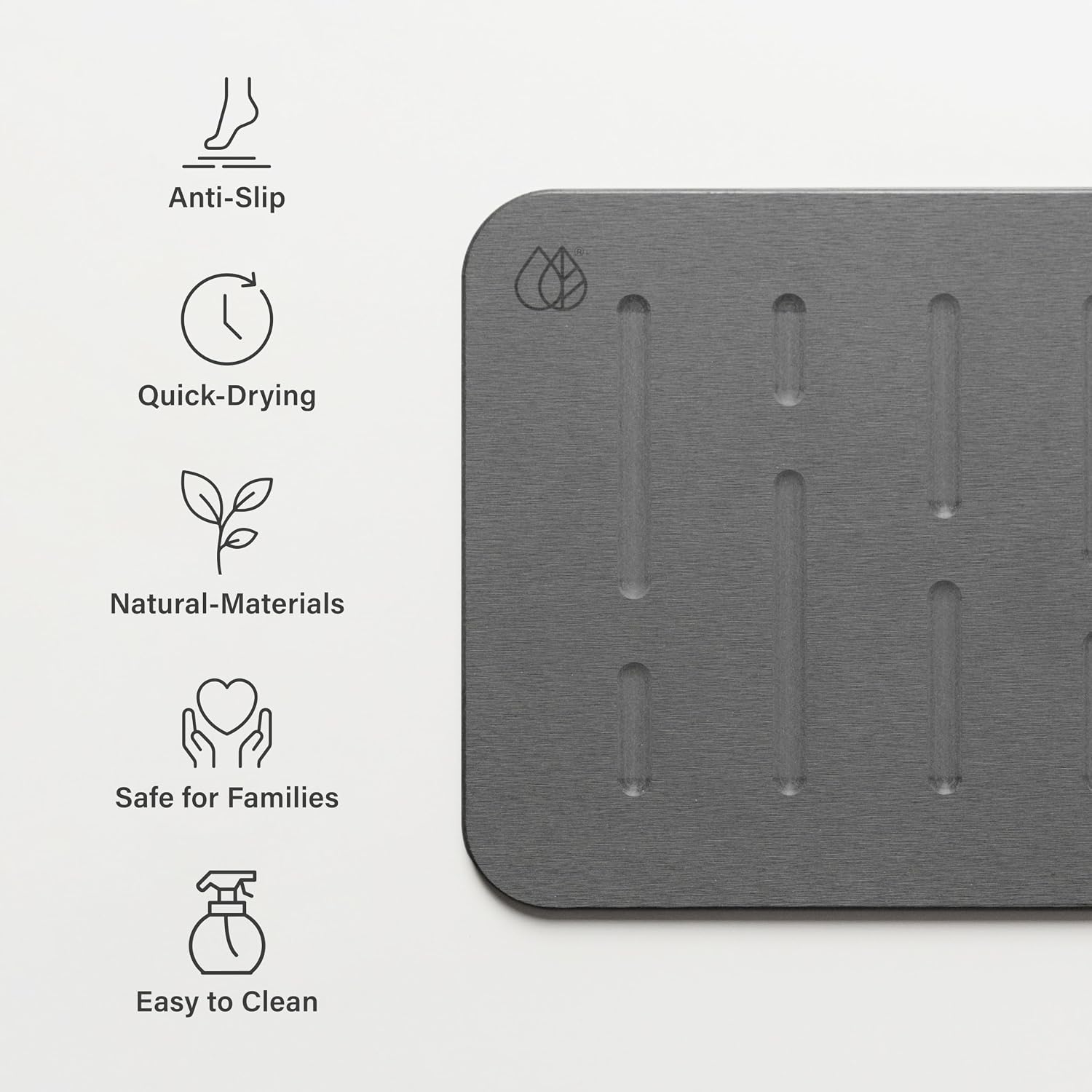 Detalle de Dorai Home Bath Stone Mat 23.6"x15.4" 2-Pack