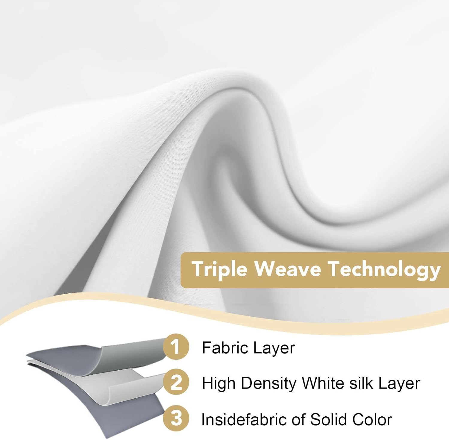 Thumbnail 2 de H.VERSAILTEX White Thermal Insulated Room Darkening Curtains (2 Panels, 52" W x 84" L)