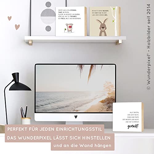 Thumbnail 6 de Wunderpixel Holzbild Geht Nicht? Einer hat's einfach gemacht – 15x15x2 cm, echtes Birkenholz, Schwarz-Weiß-Fotodruck