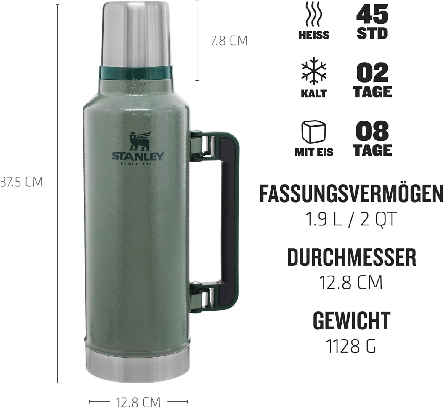 Thumbnail 1 de Stanley 1913 Classic Legendary Thermosflasche 1.9L – Edelstahl, BPA-frei, 45 Stunden heiß/kalt