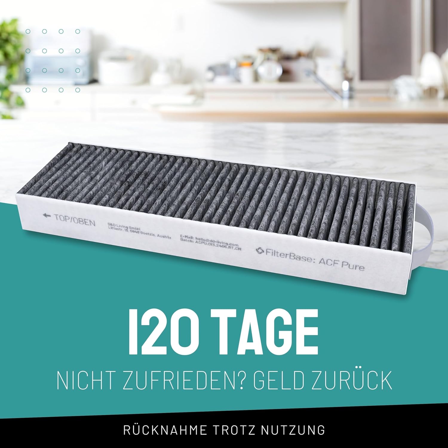 Thumbnail 3 de FILTERBASE Aktivkohlefilter 425×130×50 mm