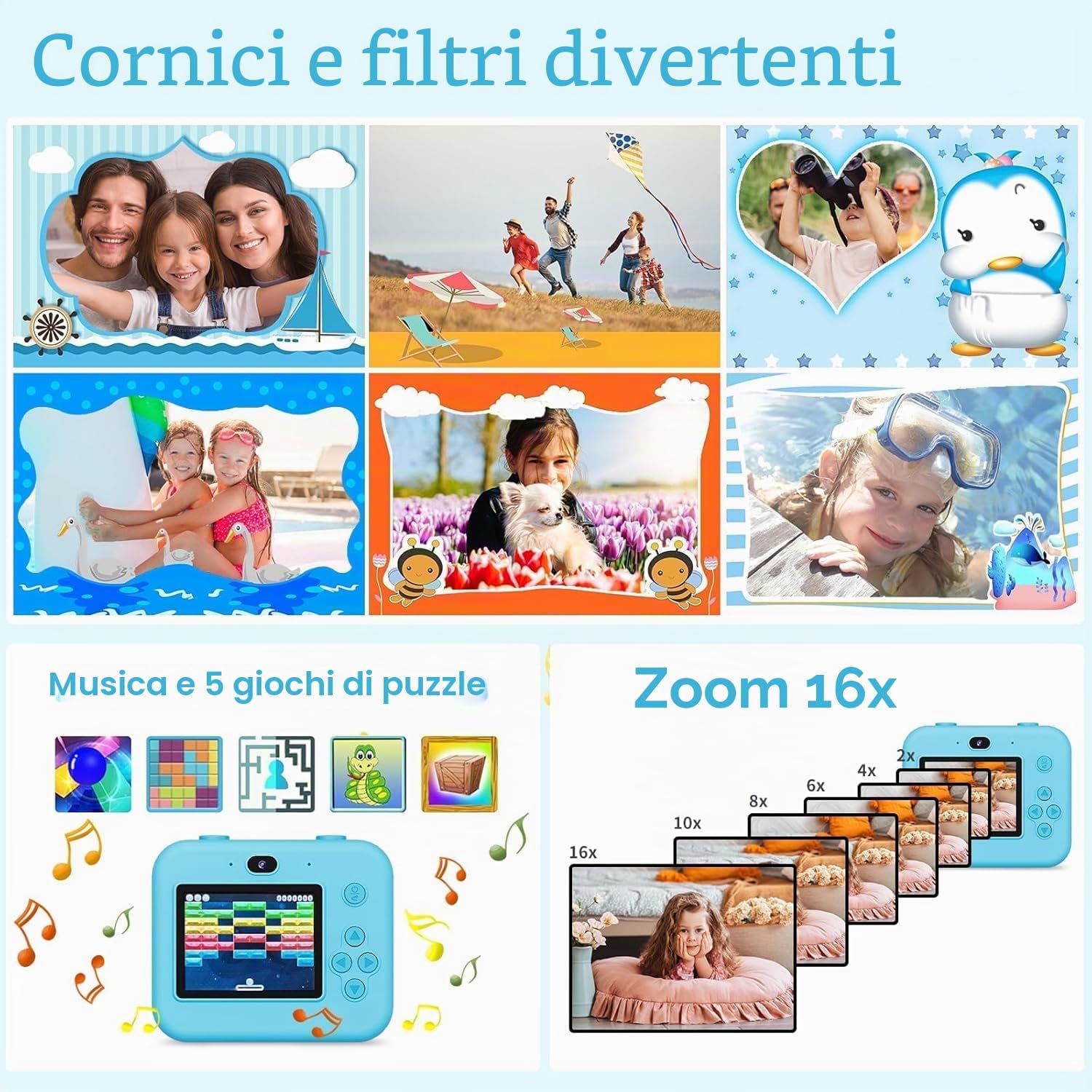 Detalle de ASTGMI Bambini istantanea 2,4 pollici 1080P