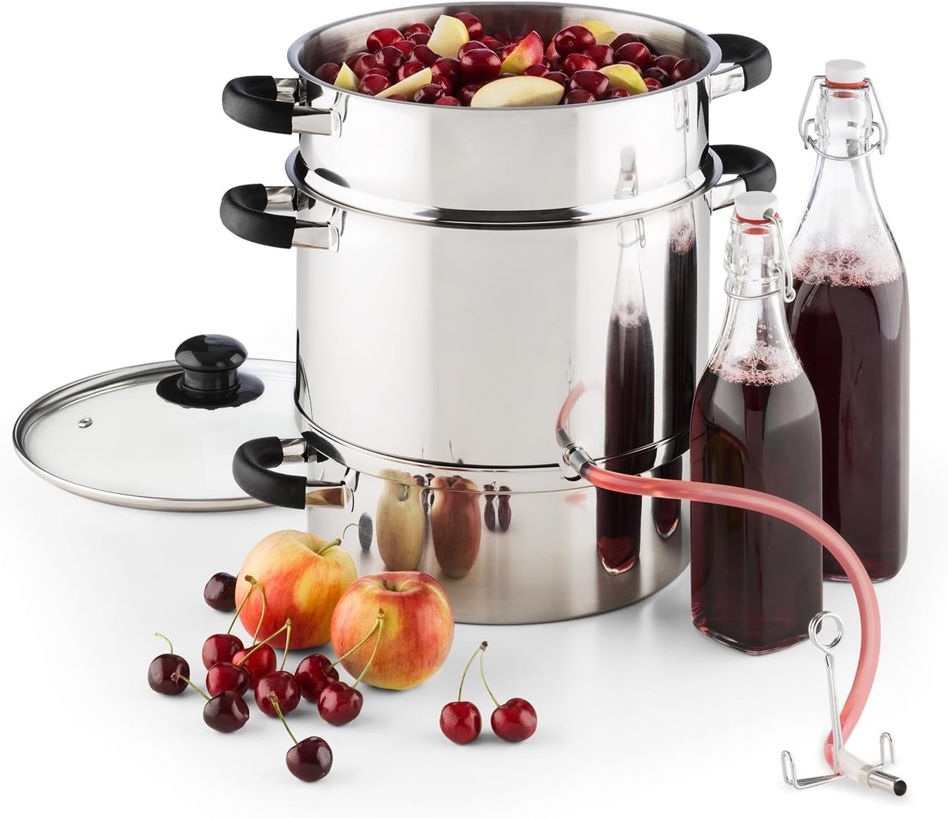 Detalle de Klarstein Applebee ångsaftare, 1 500 W, 8 liter, rostfritt stål