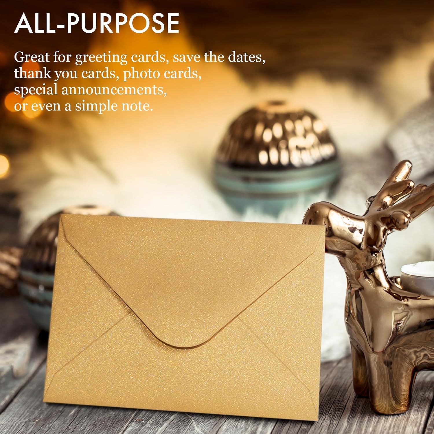 Detalle de Gold Small Envelopes 100-pack 10.16 x 6.9 cm