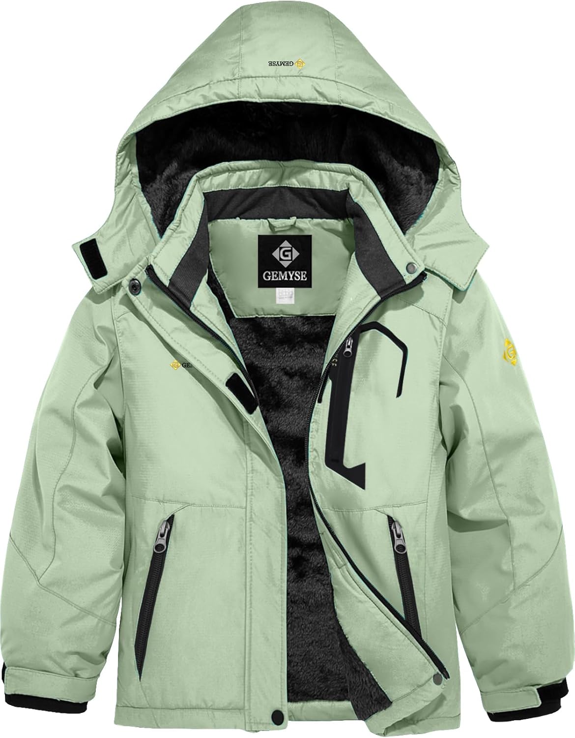 Thumbnail 2 de GEMYSE Girl's Waterproof Ski Jacket with Hood