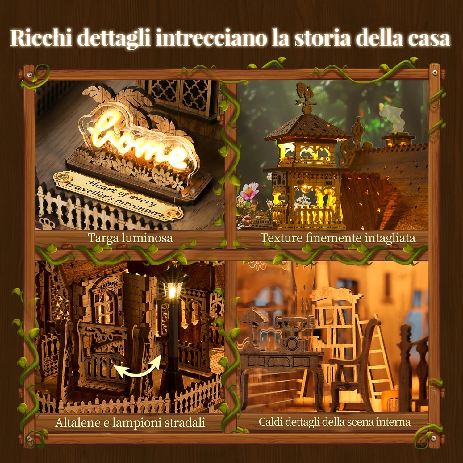 Thumbnail 2 de FUNPOLA LED 3D Puzzle di legno – Casetta di campagna con luci LED