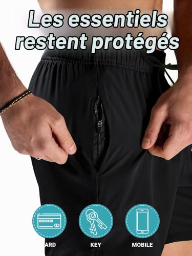 Thumbnail 3 de Arcweg Homme Short de Bain Sport Bermuda Séchage Rapide Noir – Taille L(EU)
