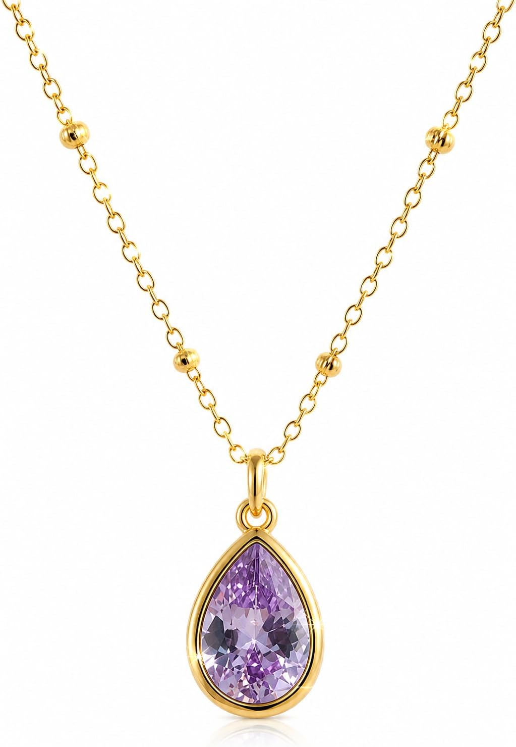 Detalle de Bolenvi Birthstone Necklace, 18K Gold-Plated
