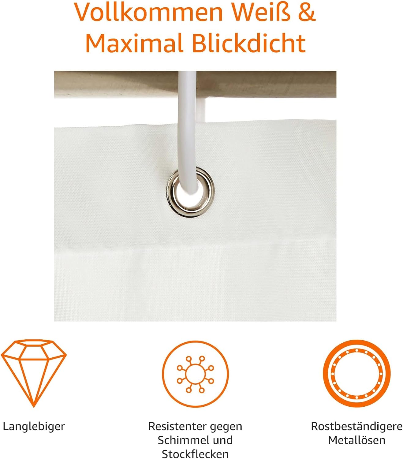 Detalle 1 de Amazon Basics Duschvorhang 180 x 200 cm