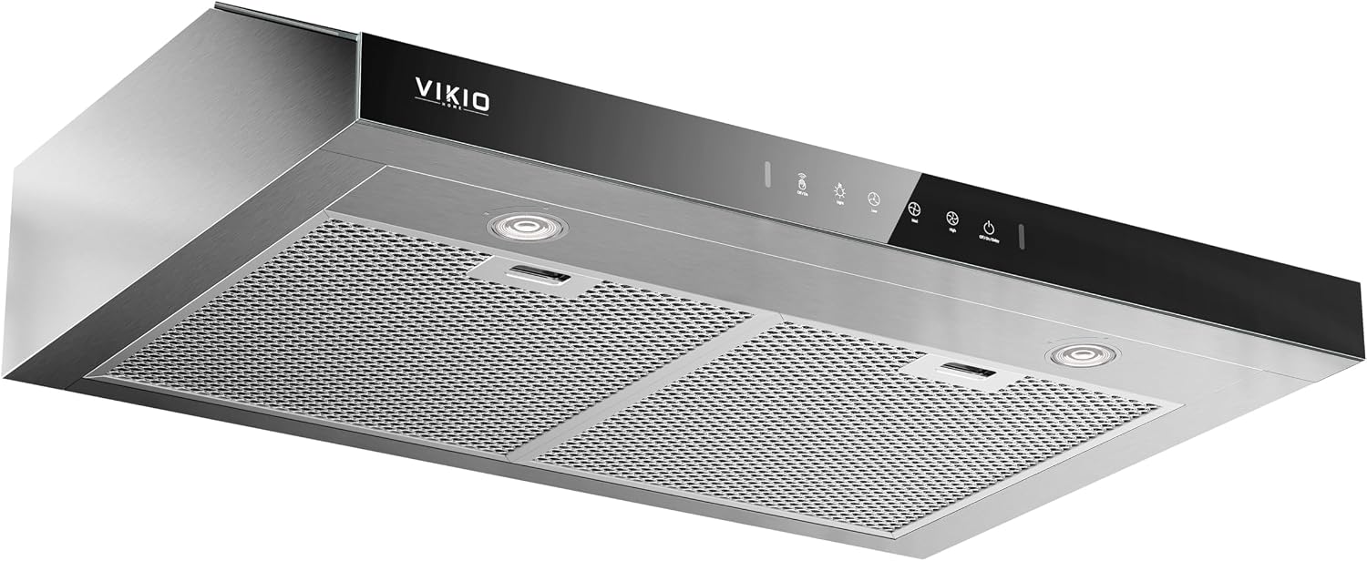 Detalle de VIKIO HOME VK-RC13-30B 30-Inch Under-Cabinet Range Hood, 900 CFM