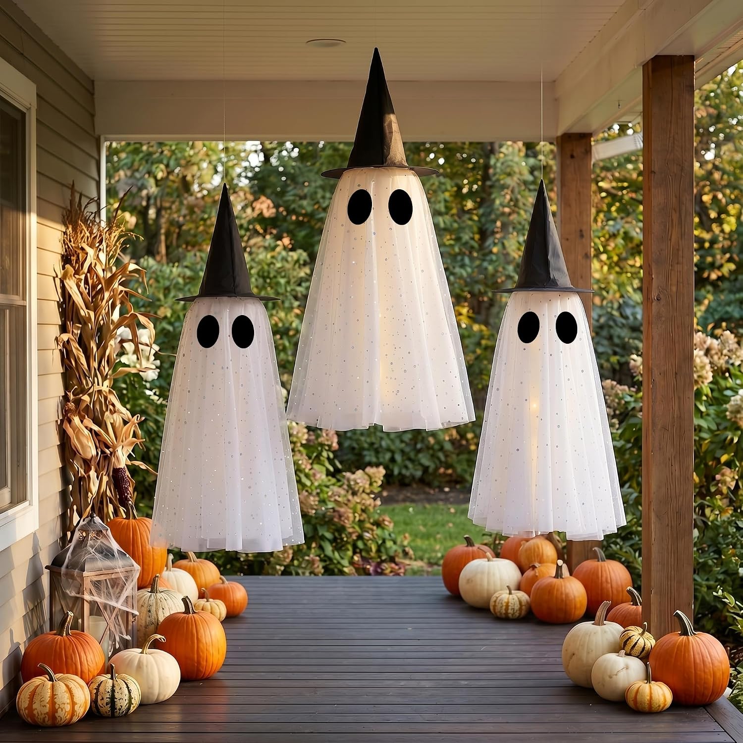 Detalle de KIWDY Halloween Ghost Decorations, Set of 3