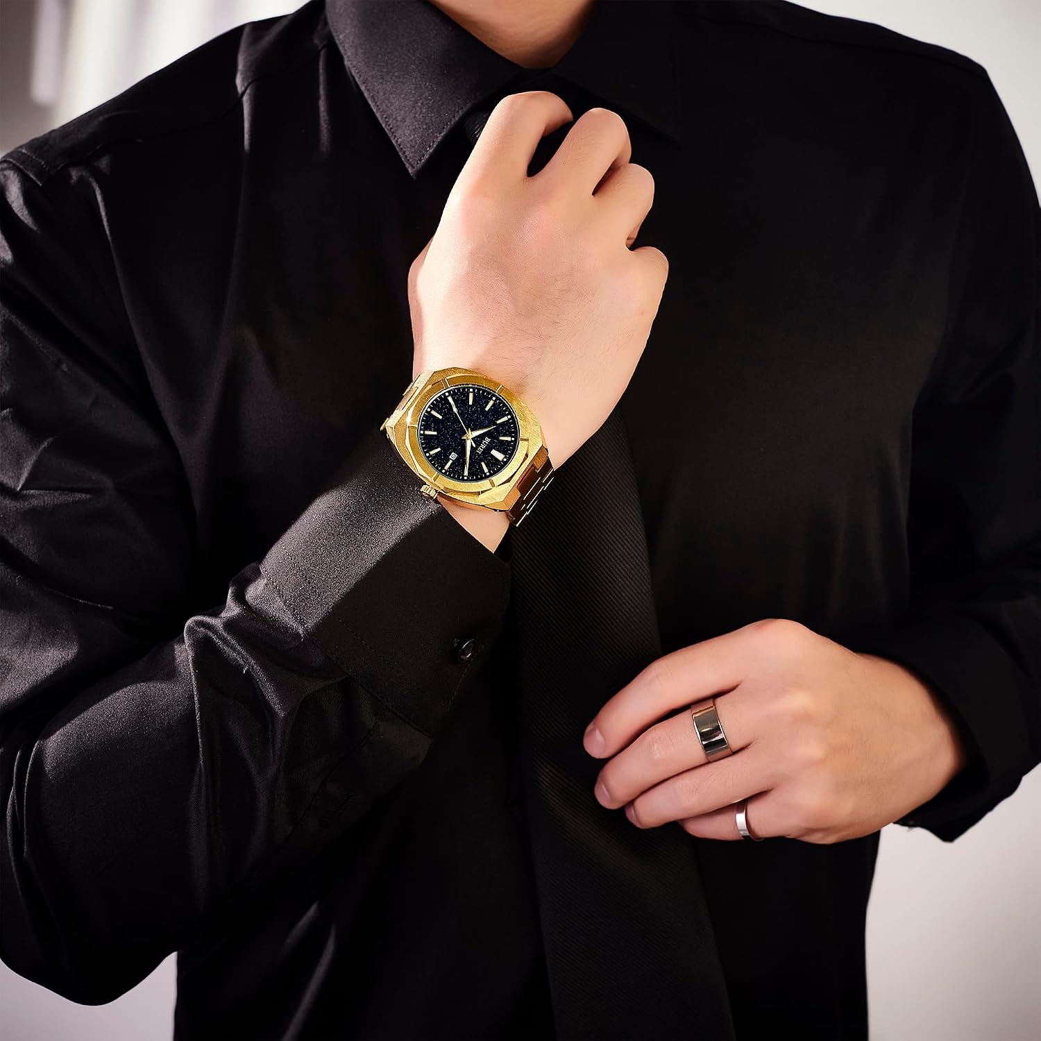 Thumbnail 4 de BUREI Quartz Montre acier 30M