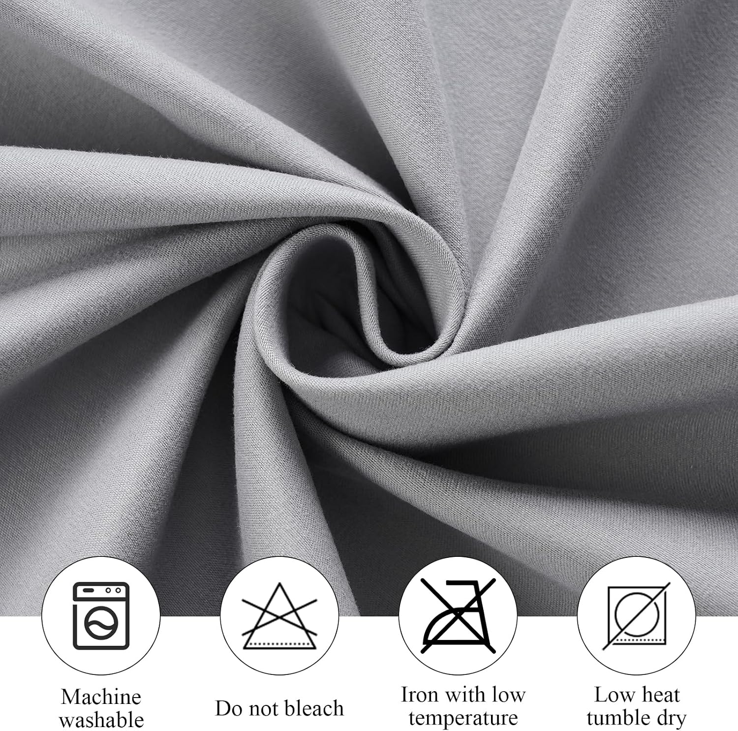 Detalle 2 de Zdada Rund Ø180 cm Grau: Abwaschbare, kratzfeste Polyester-Tischdecke mit Fleckschutz