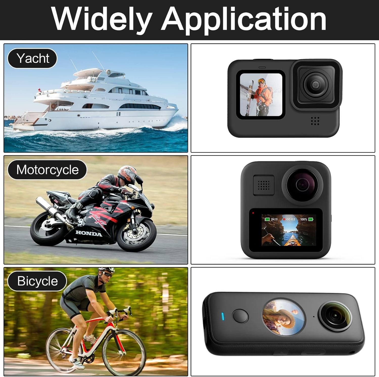 Detalle de TOTSUN 2PCS Camera Motorcycle Mount for Hero and More: Practical Handlebar Mounts